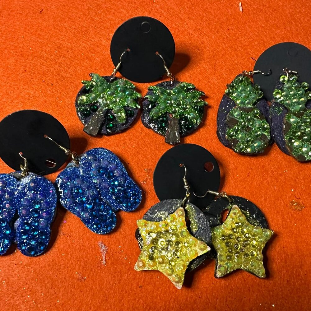 Glittery Tropical earrings